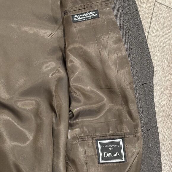 Christian Dior Monsieur Suit 2 Piece 40R (36x32) Wool Gray Brown Herringbone - Picture 5 of 15